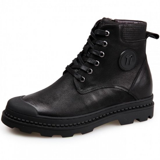 2.4Inches/6CM Taller Military Combat Side Zip Height Increasing Cap Toe Work Boots