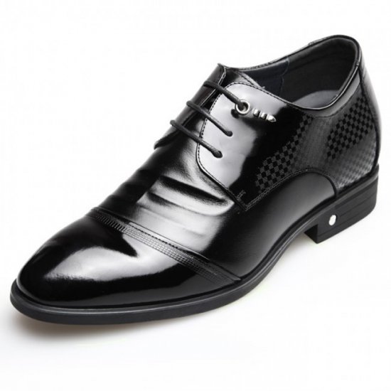 Shiny Wrinkle Upper Cap Toe 2.6Inches/6.5CM Business Shoes