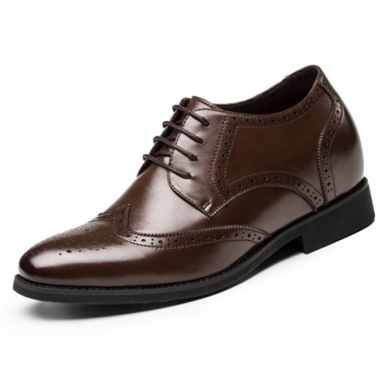2.36Inches/6CM Brown Brogue Business Elevator Shoes