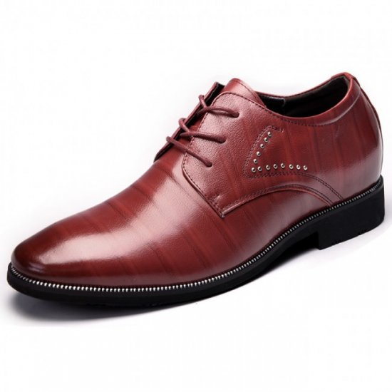 Elegant 2.4Inches/6CM Reddish Brown Business Shoes