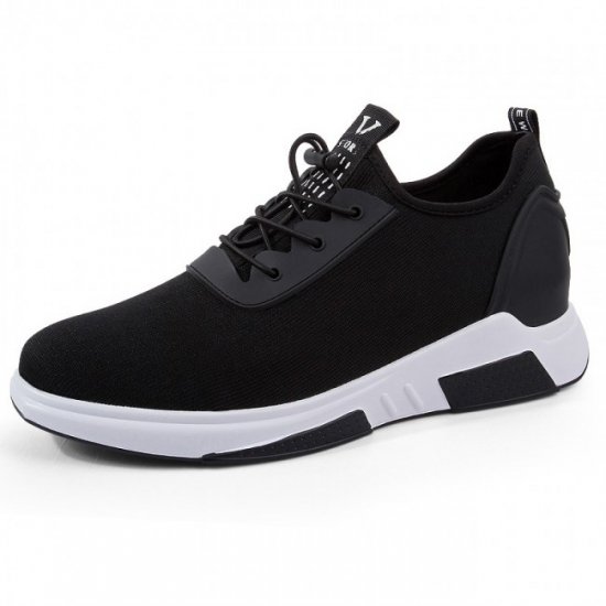 3.2Inches/8CM Taller Black Men Sneakers Slip On Walking Shoes [SH370]