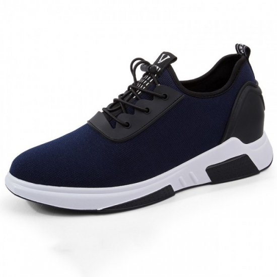 Fashion 3.2Inches/8CM Blue Aller Men Sneakers Slip On Walking Shoes