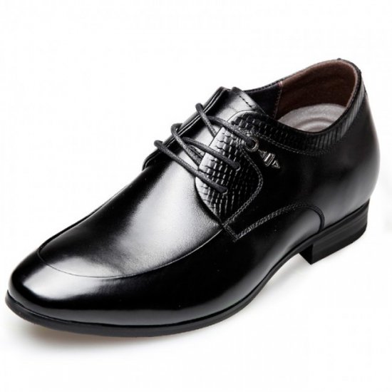 Men Glossy 2.6Inches/6.5CM Lace Up Elevator Wedding Shoes