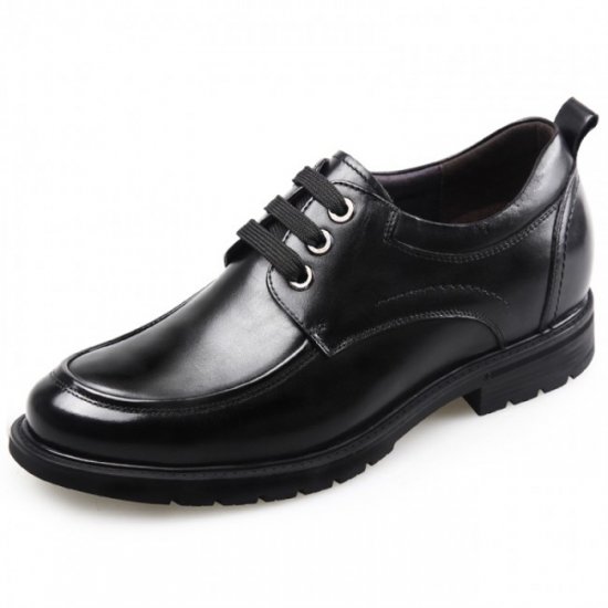 Casual 2.6Inches/6.5CM Black Cow Leather Height Increasing Business Shoes