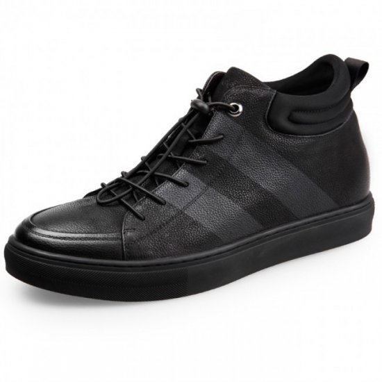 Quality 2.2Inches/5.08CM Calfskin Sneakers High Top Elevator Skateboard Shoes