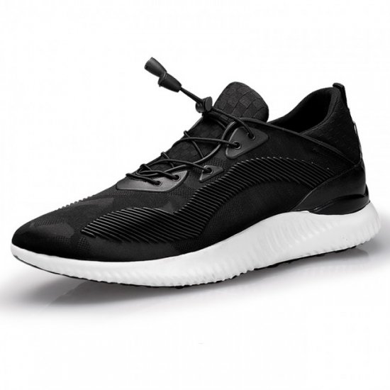 Ultra Light 2.4Inches/6CM Height Black Sneakers Sports Shoes