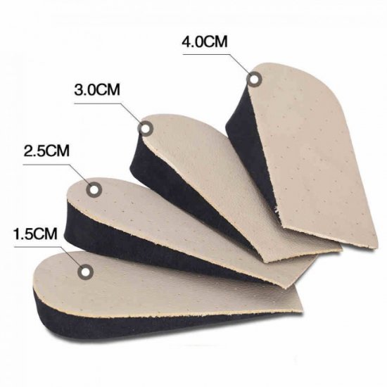 1.5CM to 4CM Half Cowhide Height Increasing Insoles
