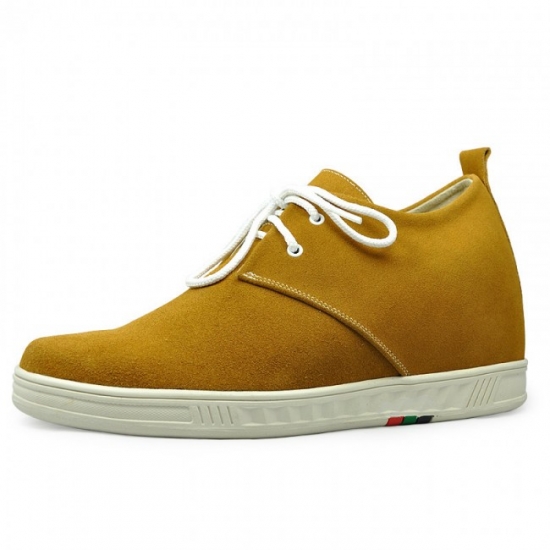 Men 2.75Inches/7CM Increasing Yellow Casual Shoes