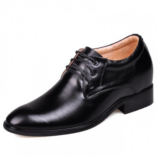 Men 2.75Inches/7CM Black Height Increasing Elevator Dress Shoes