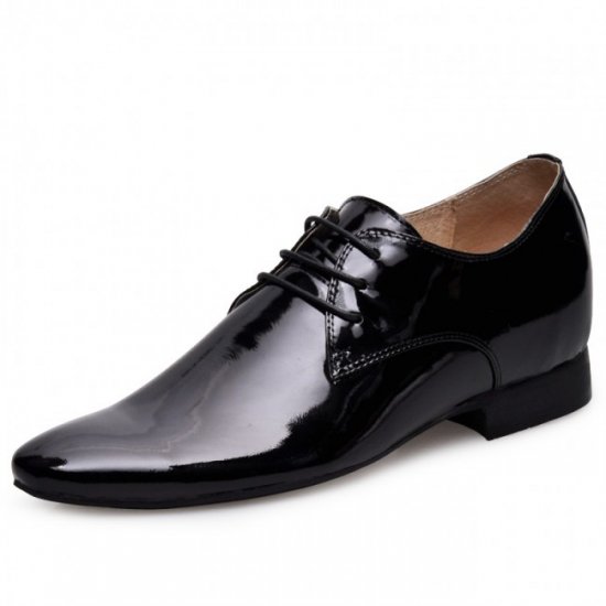 Men 2.36Inches/6CM Black Dress Increase Height Shoes 
