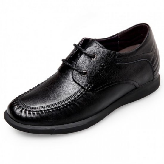 Casual 2.4Inches/6CM Stitched Calf Leather Elevator Business Shoes [SH762]