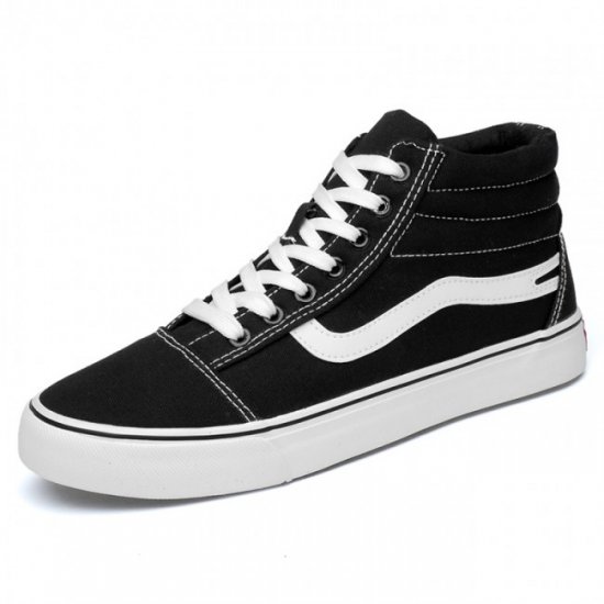 Trendy 2.8Inches/7CM Black-White High Top Height Sneakers levator Plimsolls Shoes [SH351]