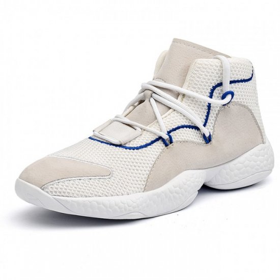 Breathable 3.2Inches/8CM White High Top Lifts Sneakers Walking Shoes