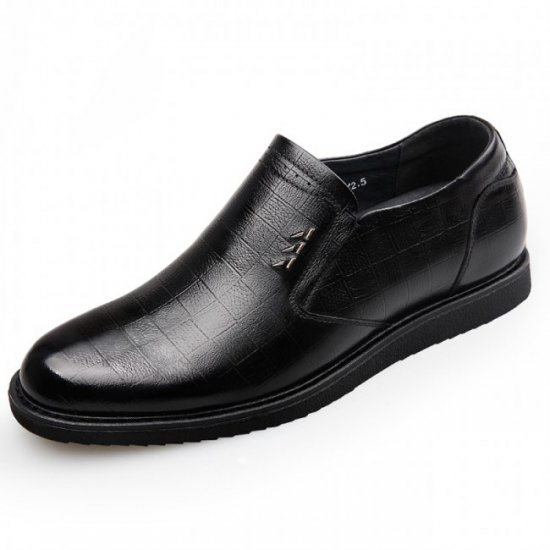 Casual 2.Inches/6CM Slip On Hidden Lifts Tuxedo Busines Dress Shoes