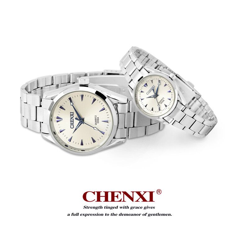 006 CHENXI Stainless Steel Band Quartz Movement Couples Watch