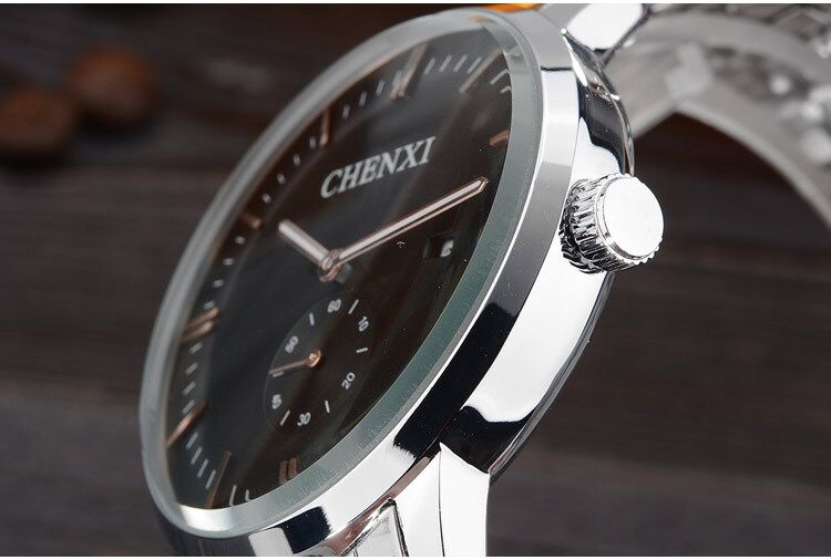 060A CHENXI Stainless Steel Band Quartz Movement Couples Watch