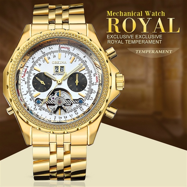 MG.ORKINA Luxury Mult-functional Men\'s Watch Uomo Day/Week Auto Mechanical Watches Wristwatch Gift Box