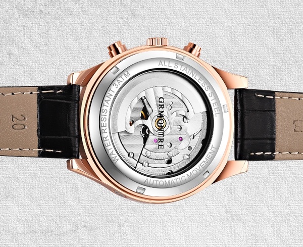 Relogio Masculino Automatic Watches For Men Mechanical Skeleton Fashion Watch Black Clock erkek kol saati reloj hombre GRMONTRE