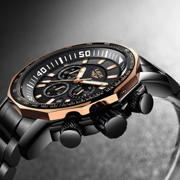 New LIGE Fashion Brand Mens Watches Full Steel Business Quartz Clock Military Sport Waterproof Watch Men Casual Wrist watch Relogio Masculino