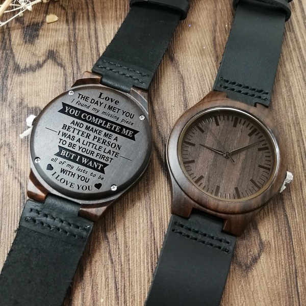 THE DAY I MET YOU - FOR BOYFRIEND ENGRAVED WOODEN WATCH
