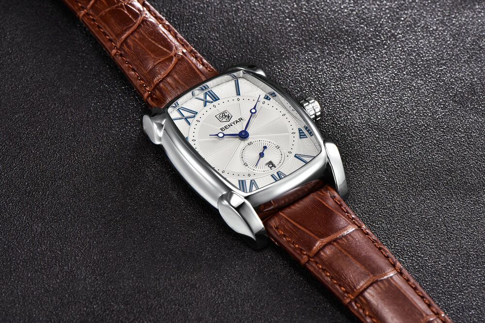5114M BENYAR Waterproof Quartz Watch with leather Band