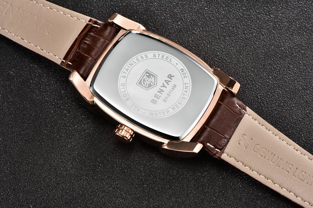5114M BENYAR Waterproof Quartz Watch with leather Band
