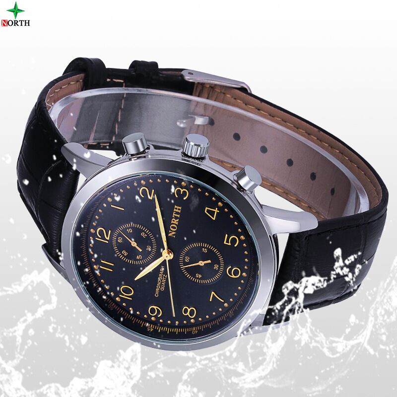 6009-2 NORTH Quartz Movement Leather Band Waterproof Watch