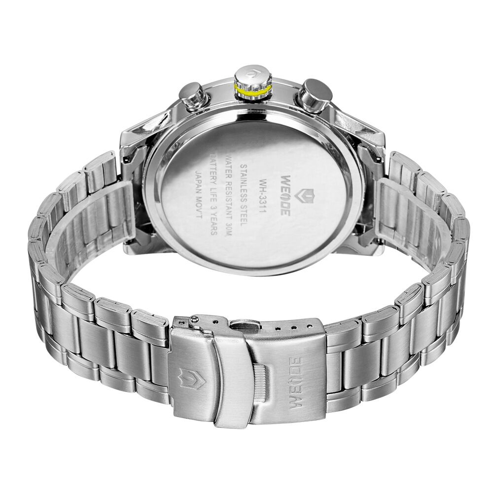 7023311 WEIDE Stainless Steel Band Quartz Movement Waterproof Watch