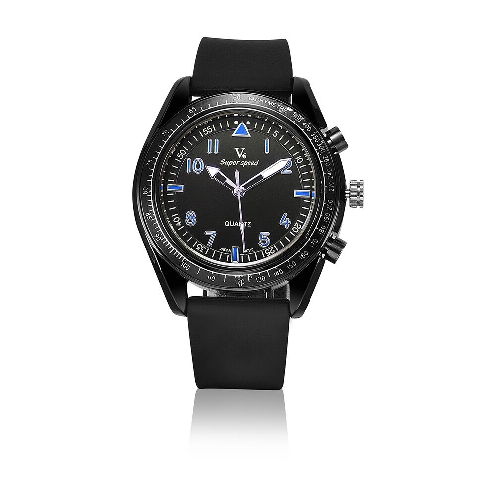 702Abak09 V6 Quartz Movement Silicone Band Casual Watch