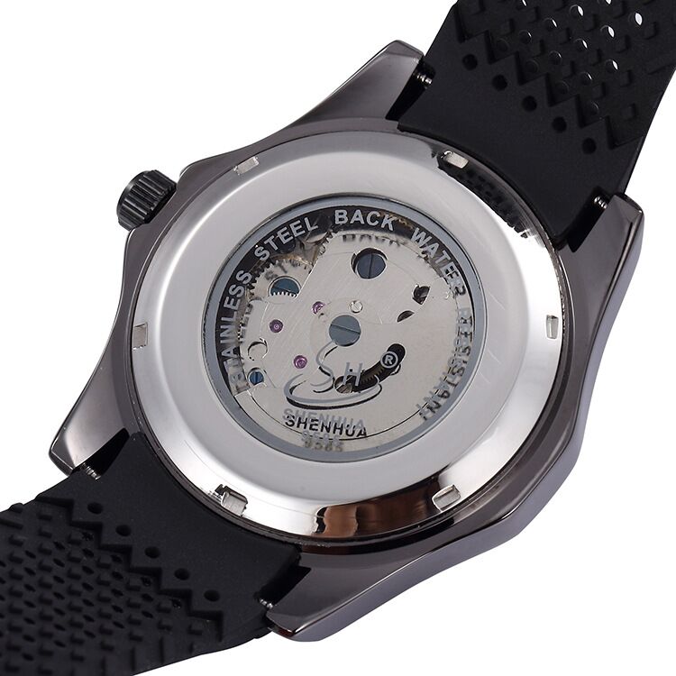 7032018B SH Stainless Steel/Silicone Band Automatic Movement Casual Watch