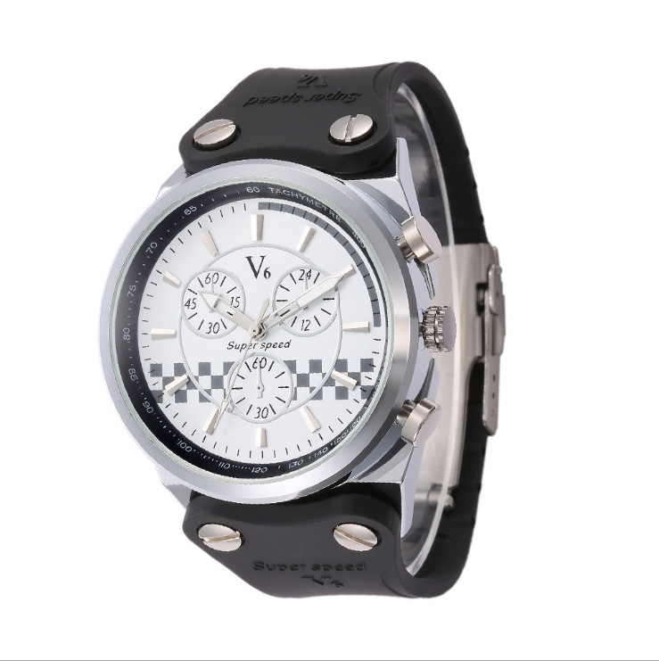 703V0252 V6 Quartz Movement Silicone Band Casual Watch [703V0252]