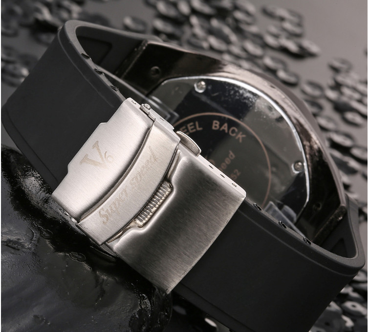 703V0252 V6 Quartz Movement Silicone Band Casual Watch