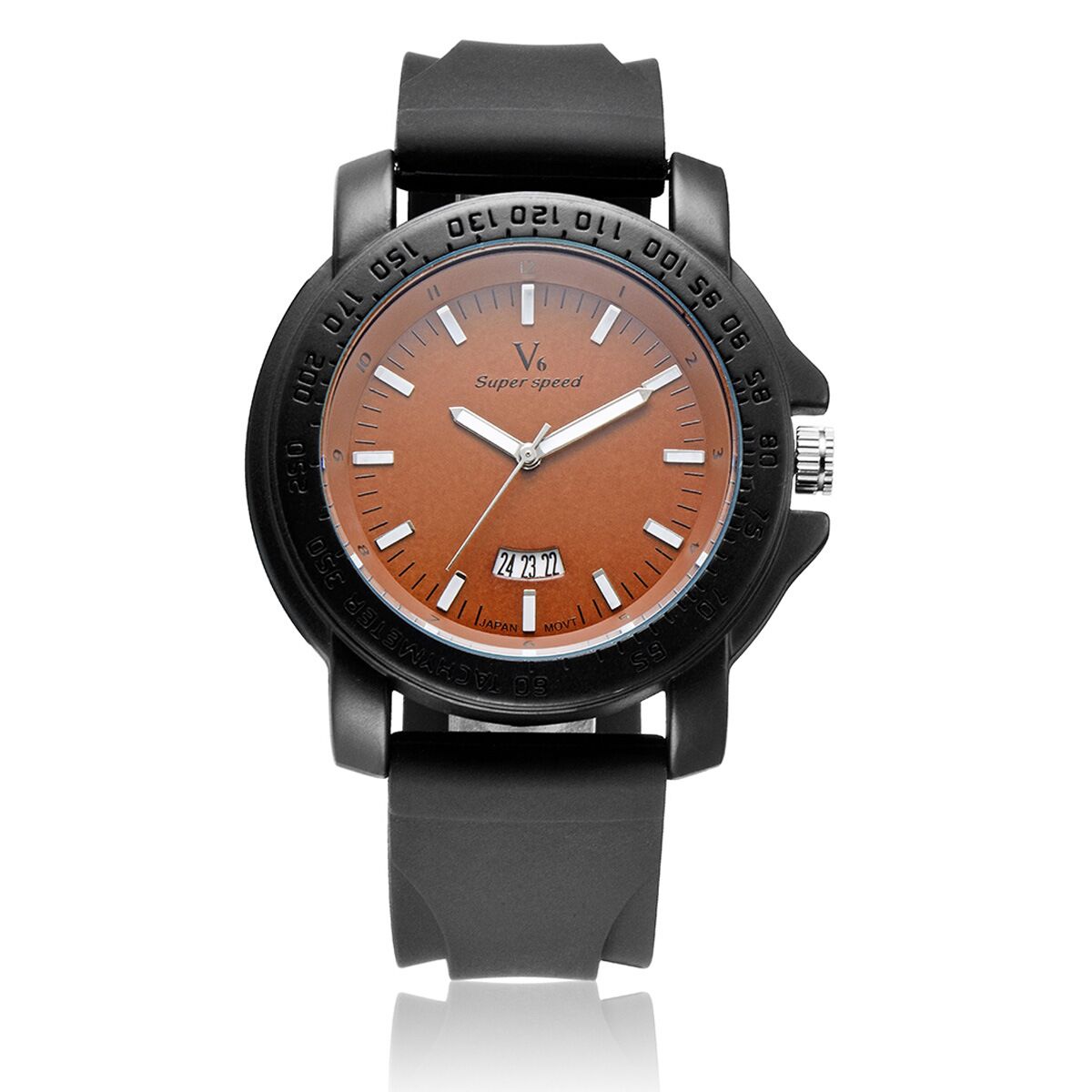 B001 V6 Quartz Movement Silicone Band/Leather Band Watch