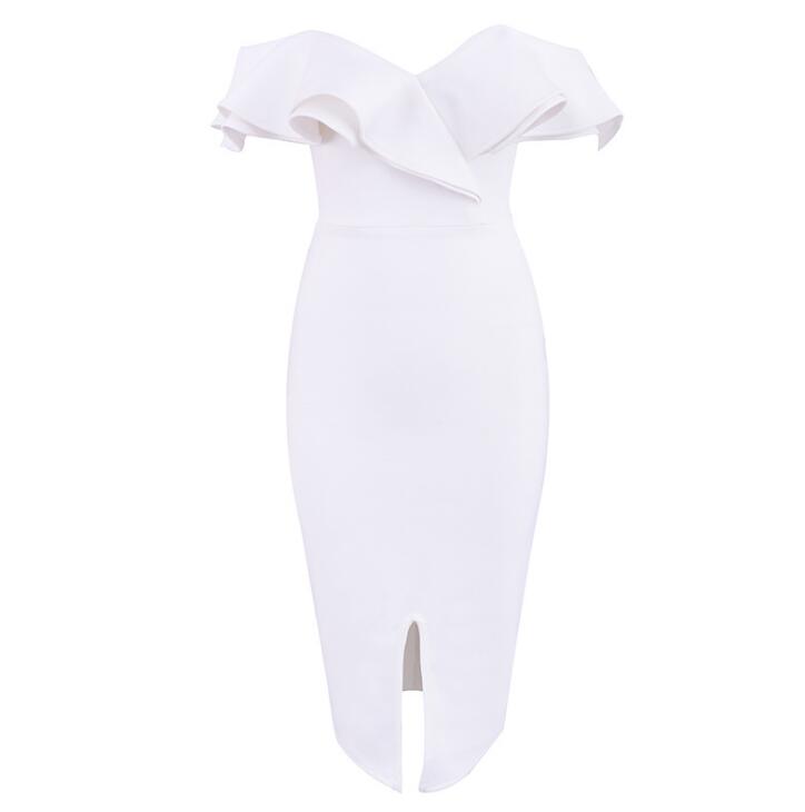 Premium Bandage Elegance Flouncing Strapless Dress