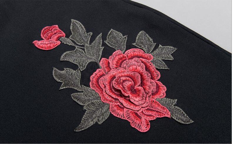 Premium Bandage Elegance Hand Embroidery Long Sleeve Mini Dress