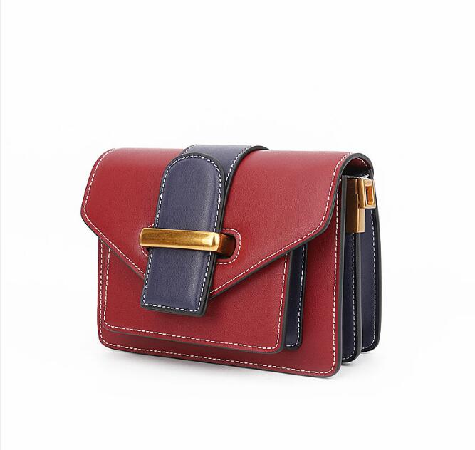 Idolra Fashionable Multicolor Streak Wide Buckle Shoulder Handbag