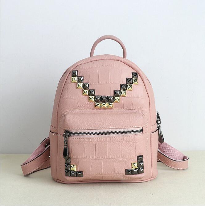 Idolra Unique Rivet Design Trip Backpack Handbag