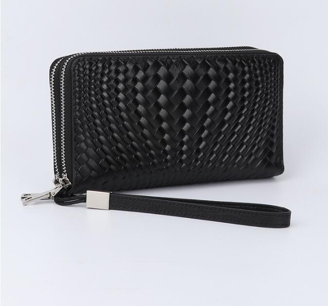 Idolra Simple Luxury Business Men Dual Zippers Wallet