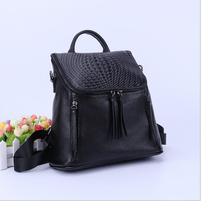 Idolra Fashionable Tassels Wide Shoulder Strap Backpack Handbag