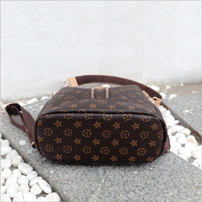 Idolra Fashionable Monogram Dual Zippers Backpack Shoulder handbag