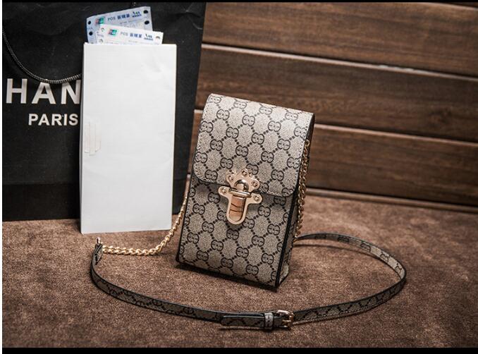 Idolra Fashionable Monogram Phone Gold Chain Shoulder Handbag