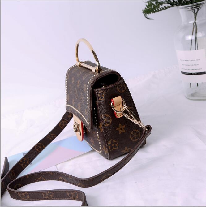 Idolra Fashionable Monogram Rivet Design Shoulder Handbag