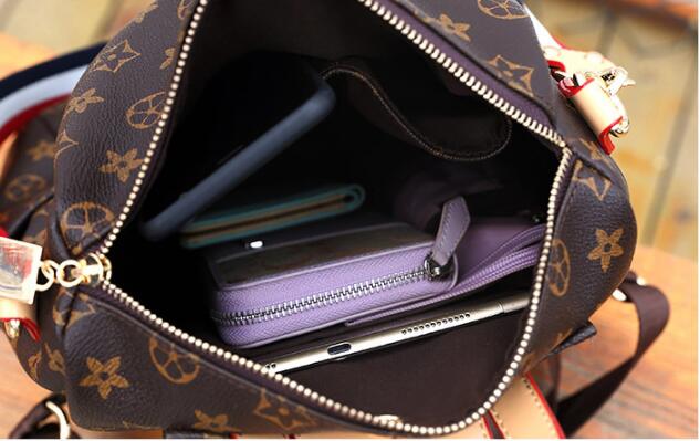 Idolra Fashionable Monogram Wide shoulder Strap Backpack Handbag