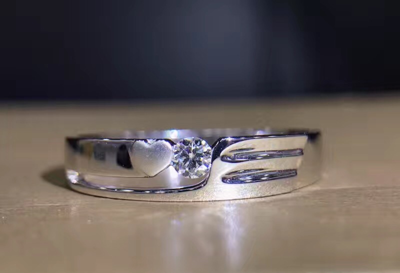 A00021 Couple Diamond Rings in 18k White Gold