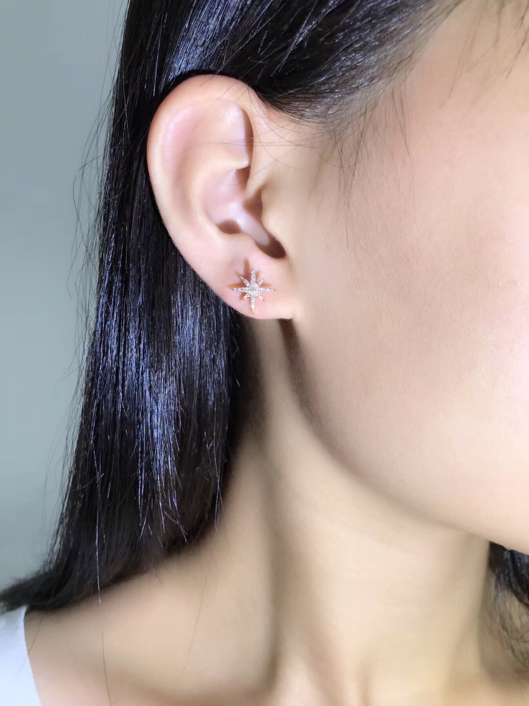 E00628 Diamond Earrings in White Gold/Gold