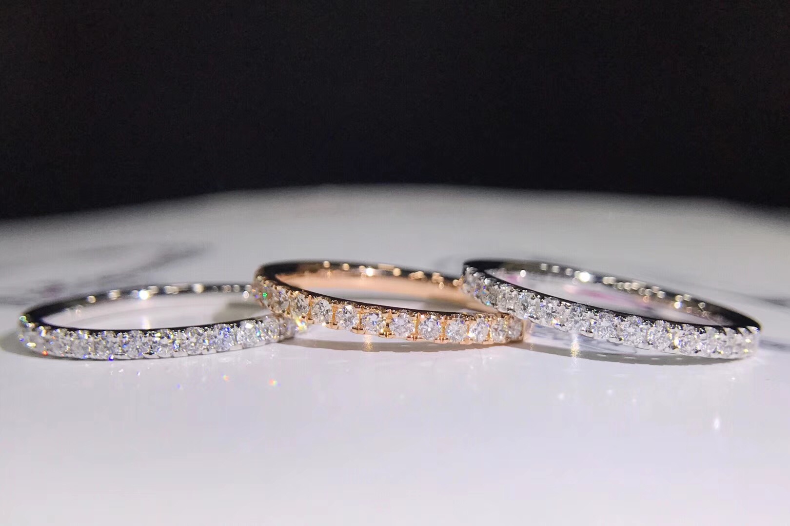 R00017-2 Engagement Diamond Ring in 18k White Gold/18k Gold